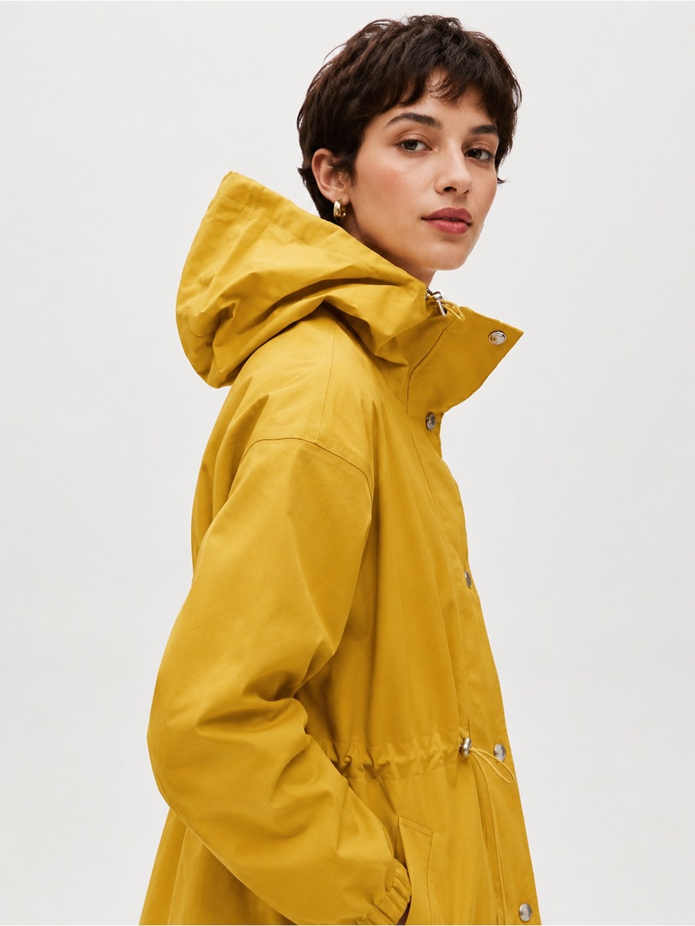 J.CREW Yellow  Perfect Raincoat with a drawstring waist.